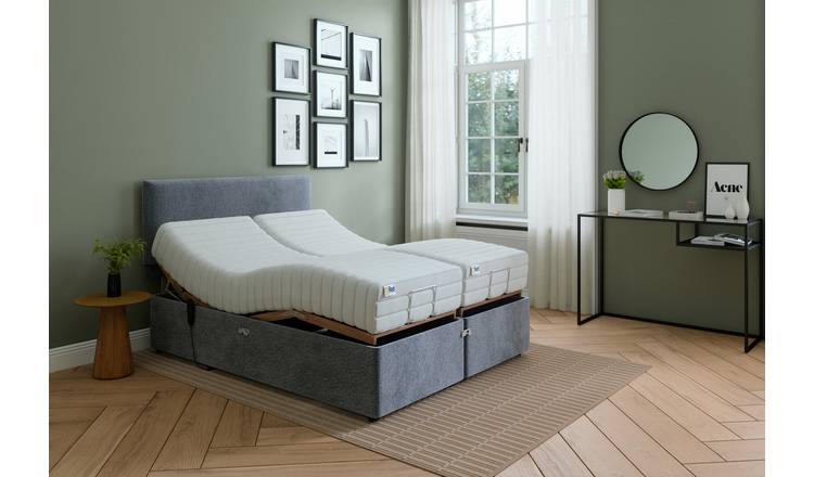 Mibed Memory Kingsize Adjustable Bed Frame - Grey