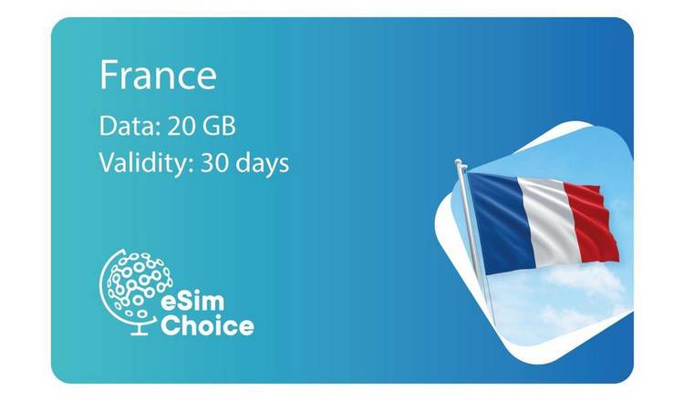 eSimChoice France Travel eSIM - 30 Days - 20GB