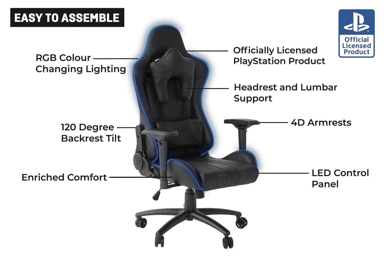 X-Rocker Amarok Official PlayStation LED Gaming Chair Review