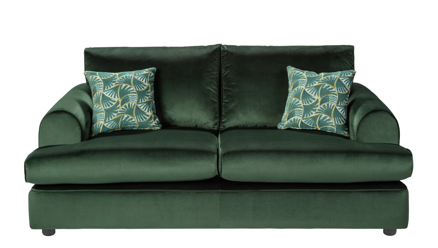 Argos Home Atticus 3 Seater Velvet Sofa - Green