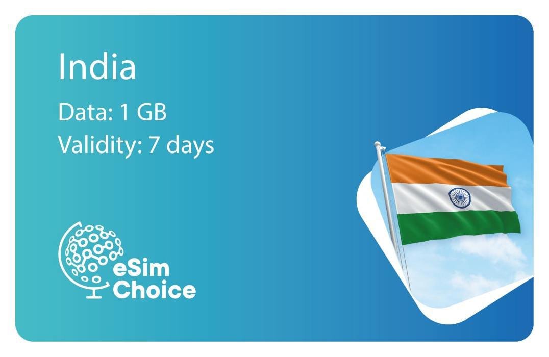 eSimChoice India Travel eSIM - 7 Days - 1GB