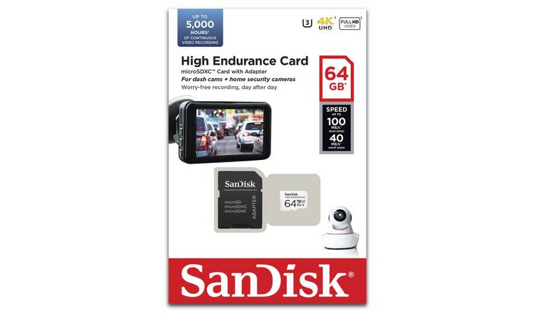 SanDisk High Endurance 100MBs MicroSDXC Memory Card - 64GB