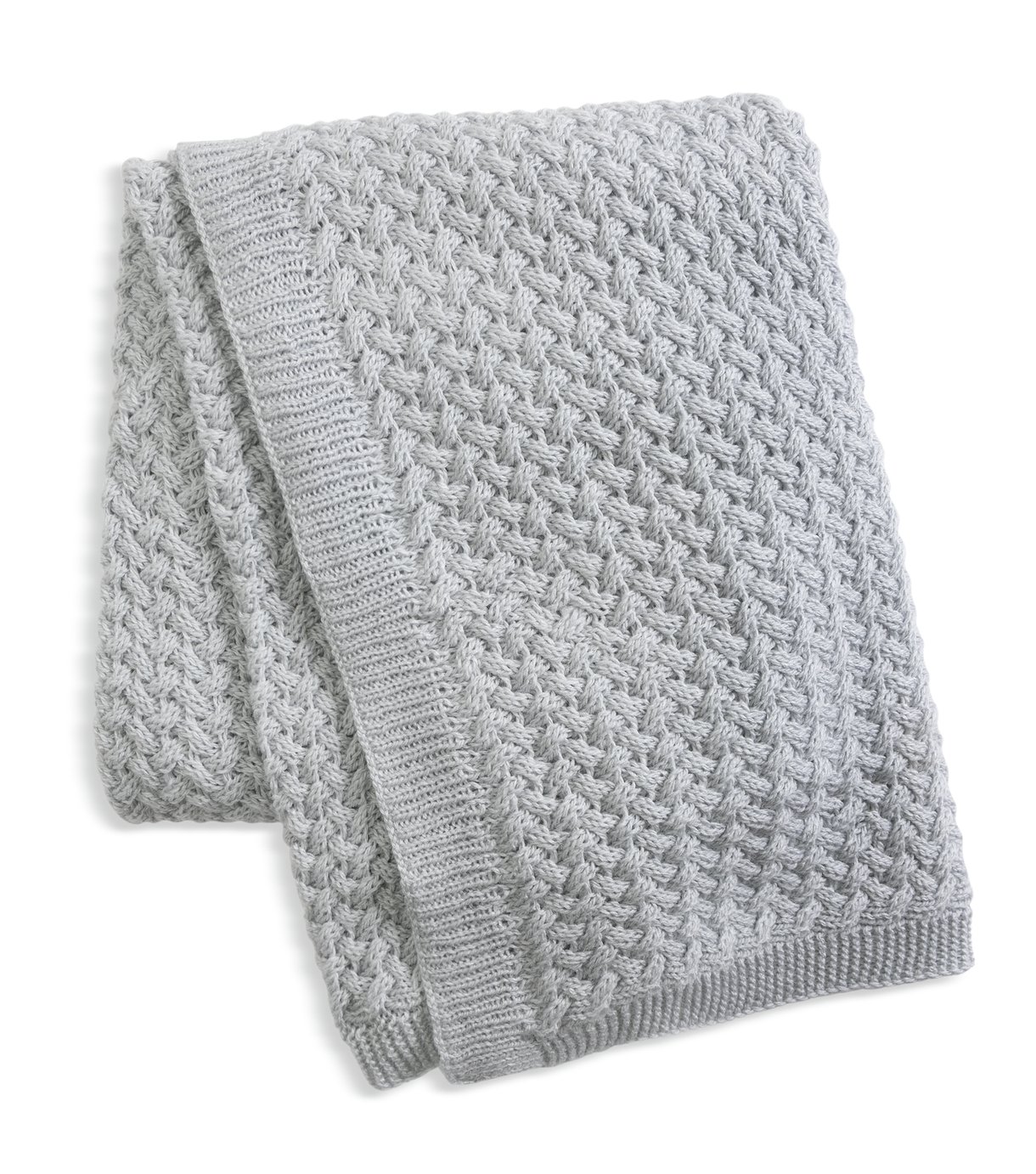 Habitat Plain Knitted Throw - Grey - 125x150cm