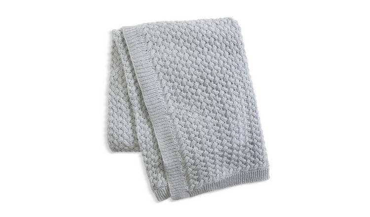 Buy Habitat Plain Knitted Throw Grey Blankets and throws Argos