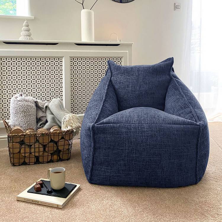 rucomfy Fabric Bean Bag Chair - Marine Blue 0
