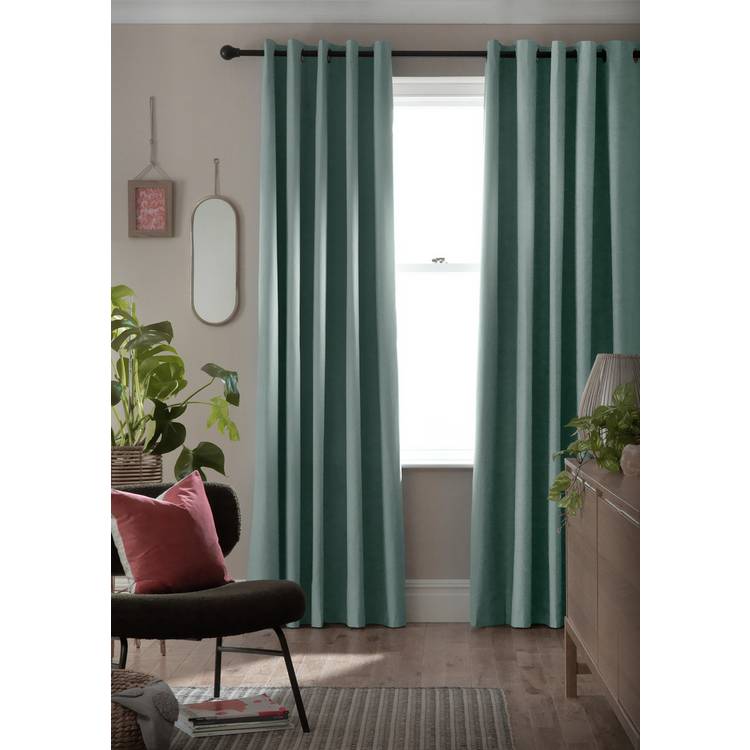 Habitat Plain Blackout Eyelet Curtains - Duck Egg 0