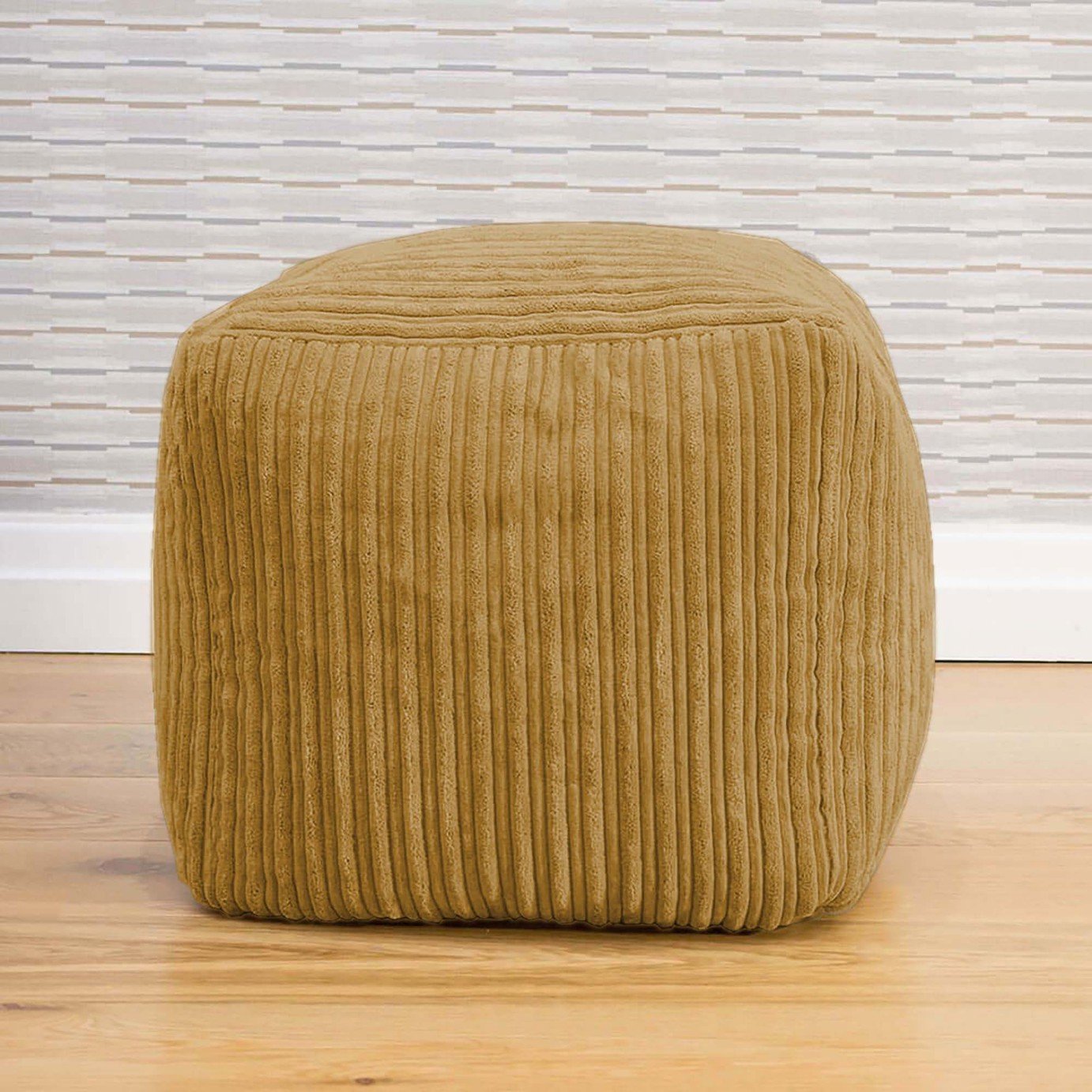 rucomfy Jumbo Cord Cube Bean Bag - Mustard