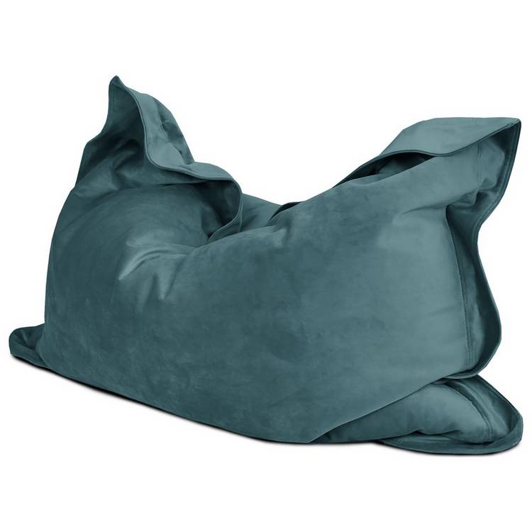 rucomfy Velvet XL Squarbie Bean Bag - Teal 0