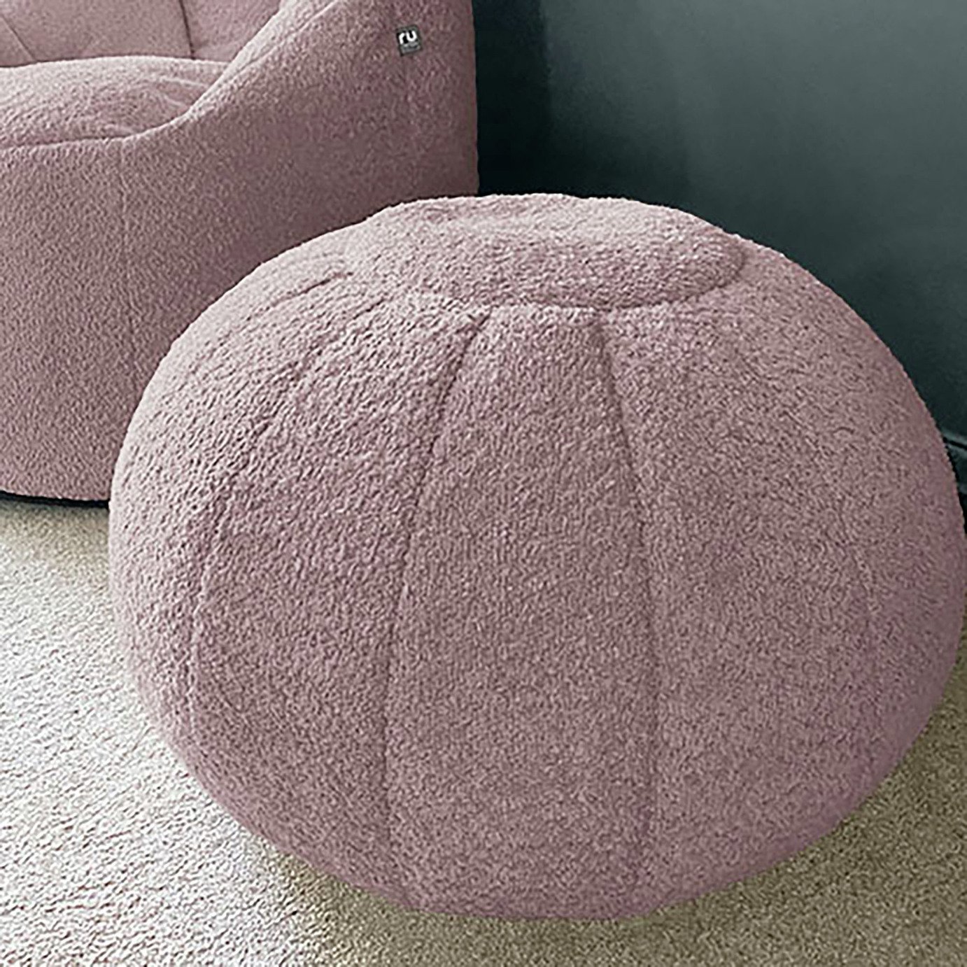 rucomfy Fabric Snug Pouffe - Blush Pink