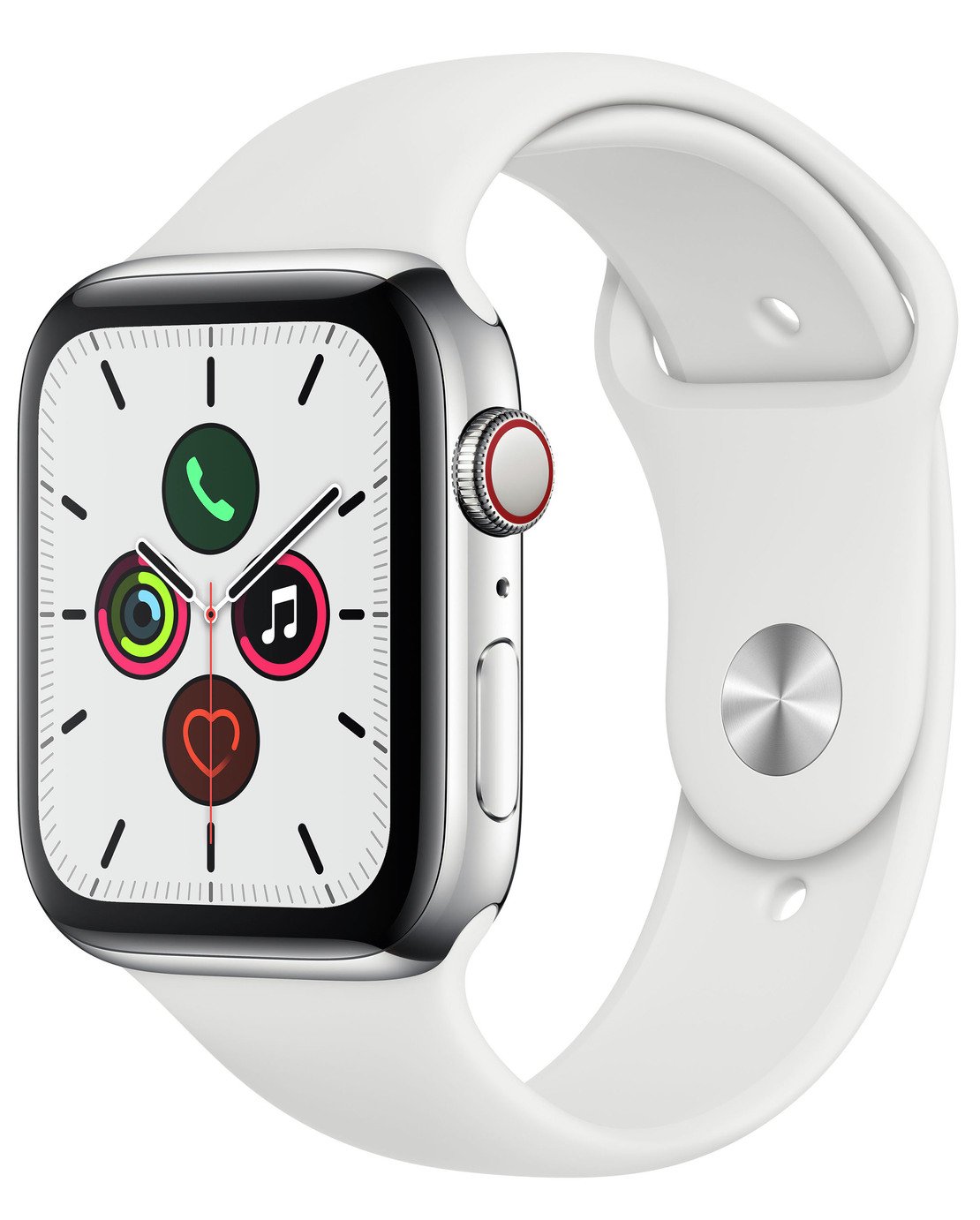 Apple Watch S5 Cellular 44mm S Steel / White Band
