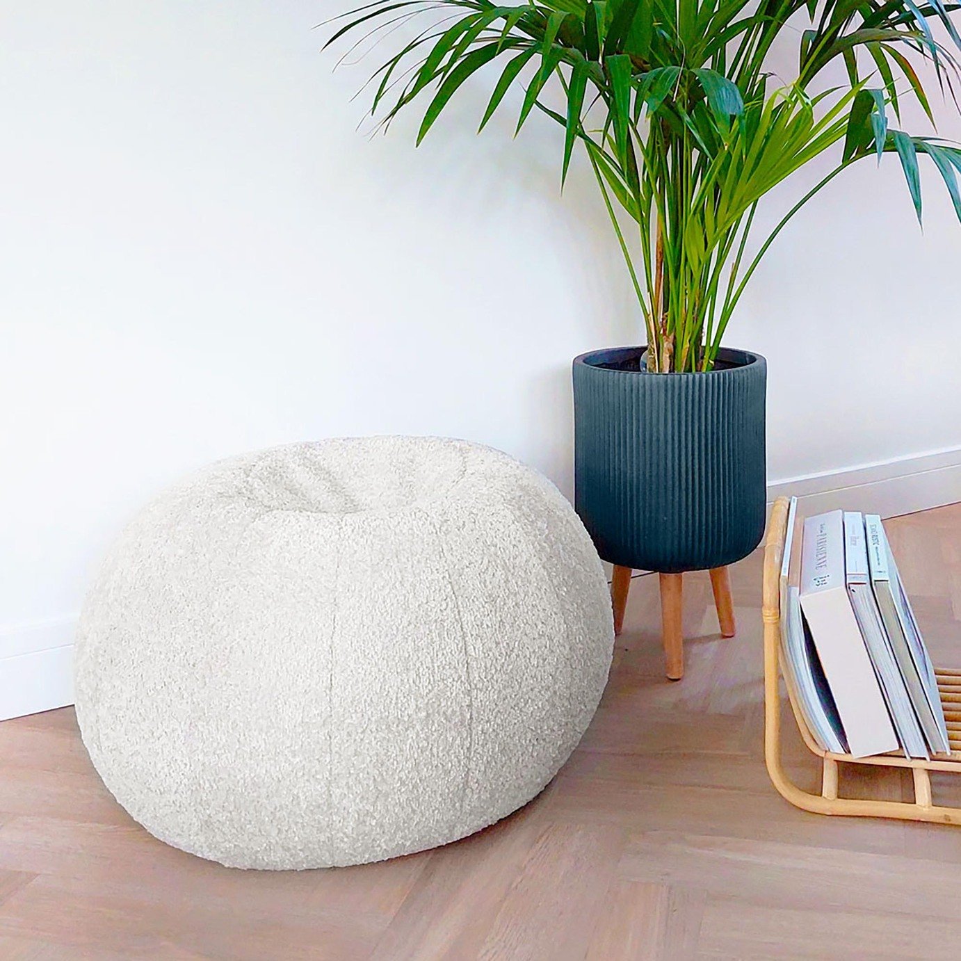 rucomfy Fabric Snug Pouffe - Oatmeal