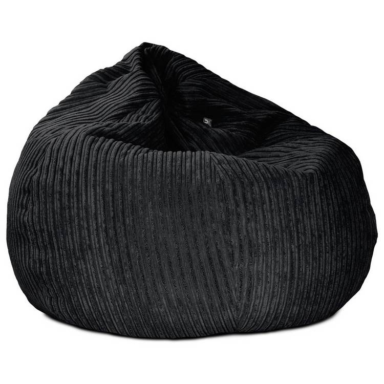 rucomfy Jumbo Cord Slouchbag Bean Bag - Black 0