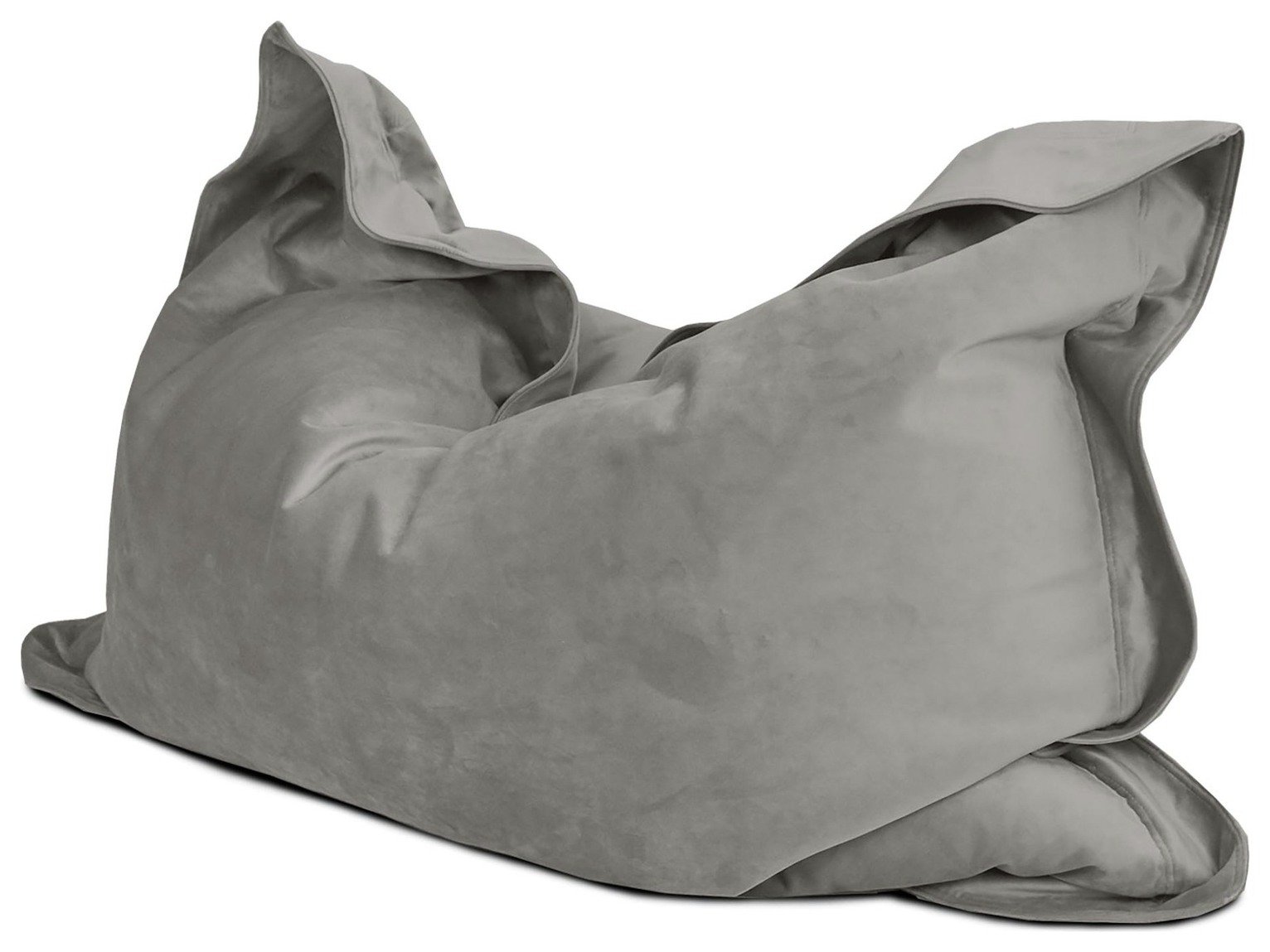 rucomfy Velvet XL Squarbie Bean Bag - Grey