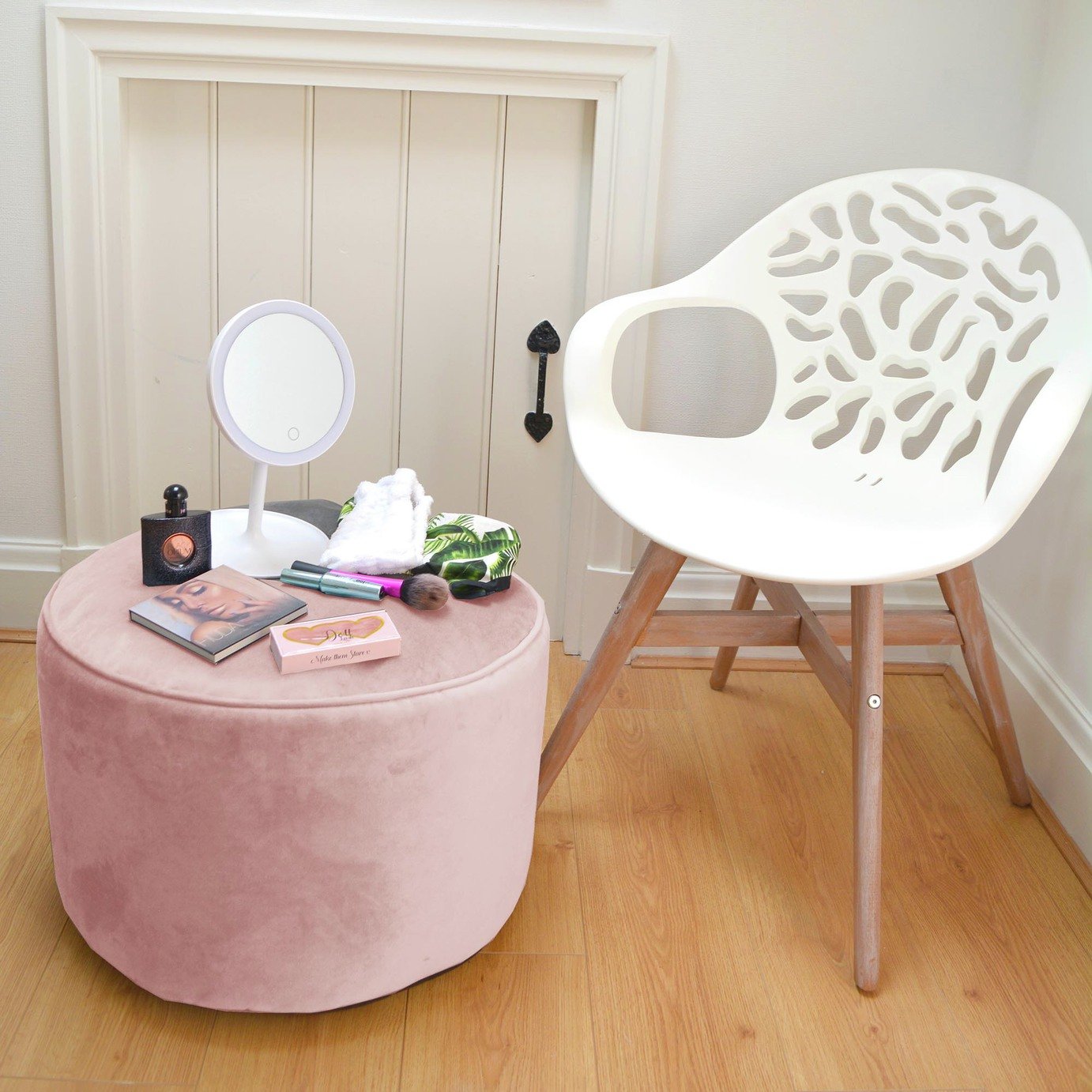 rucomfy Velvet Pouffe - Pink