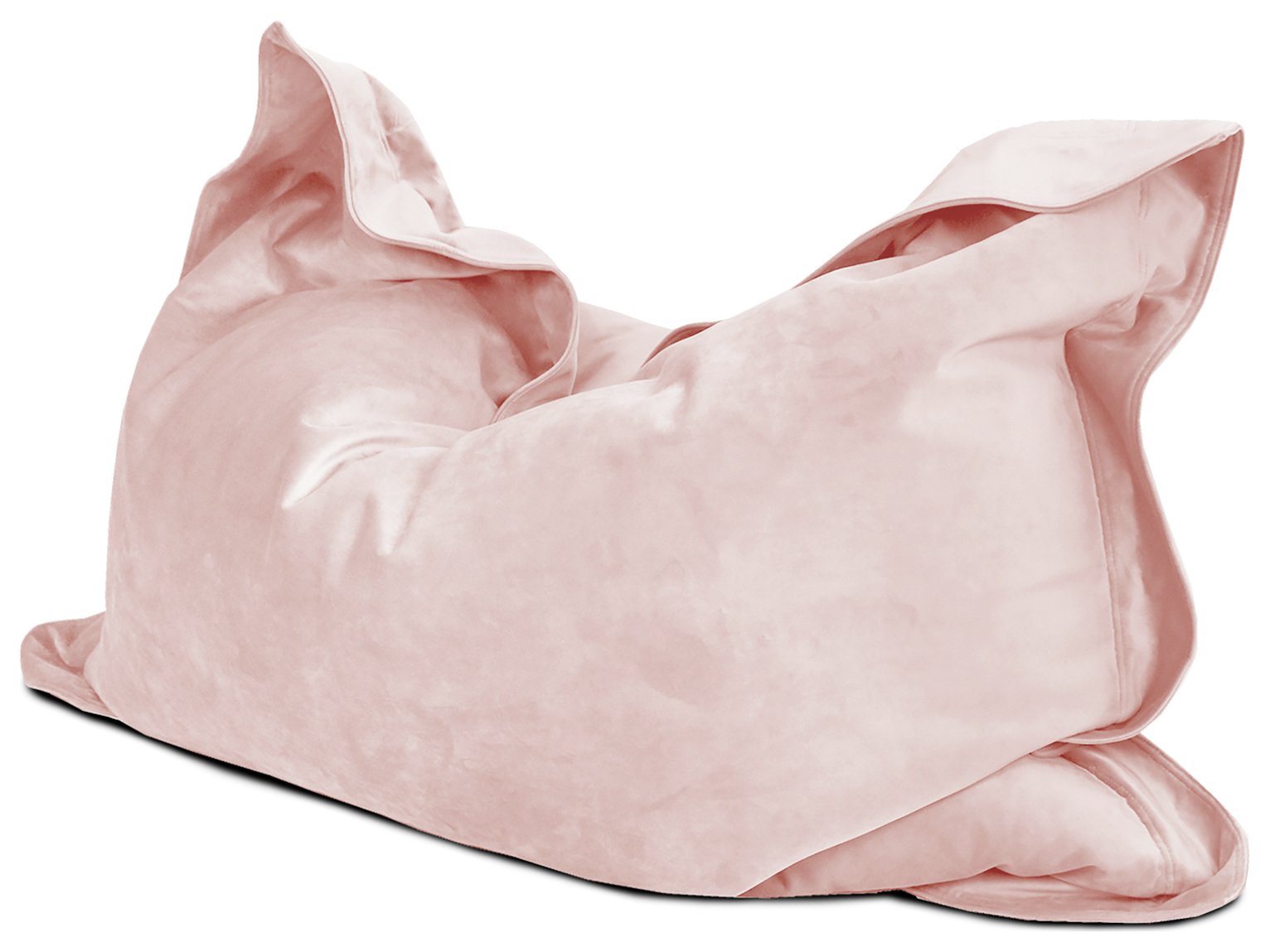 rucomfy Velvet XL Squarbie Bean Bag - Blush Pink