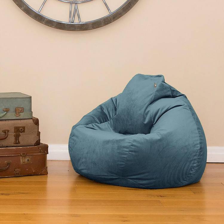 rucomfy Velvet Slouchbag Bean Bag - Teal 0