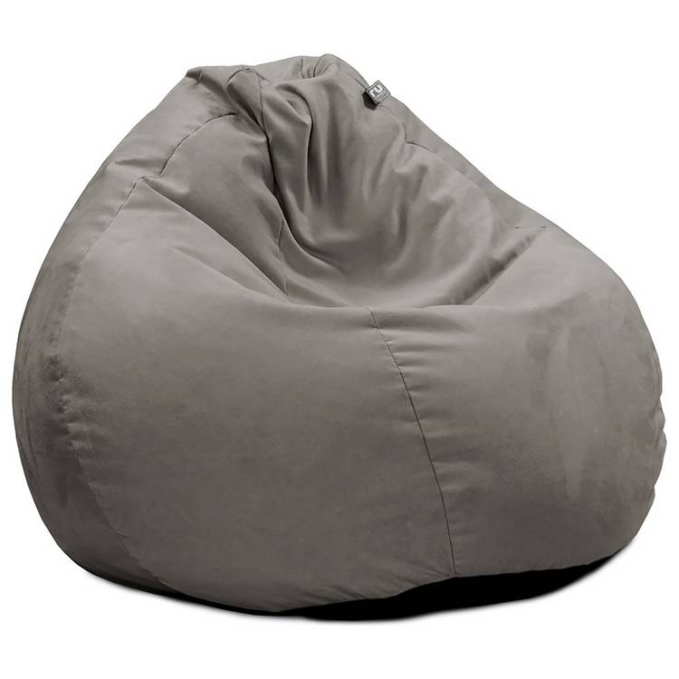 rucomfy Velvet Slouchbag Bean Bag - Light Grey 0