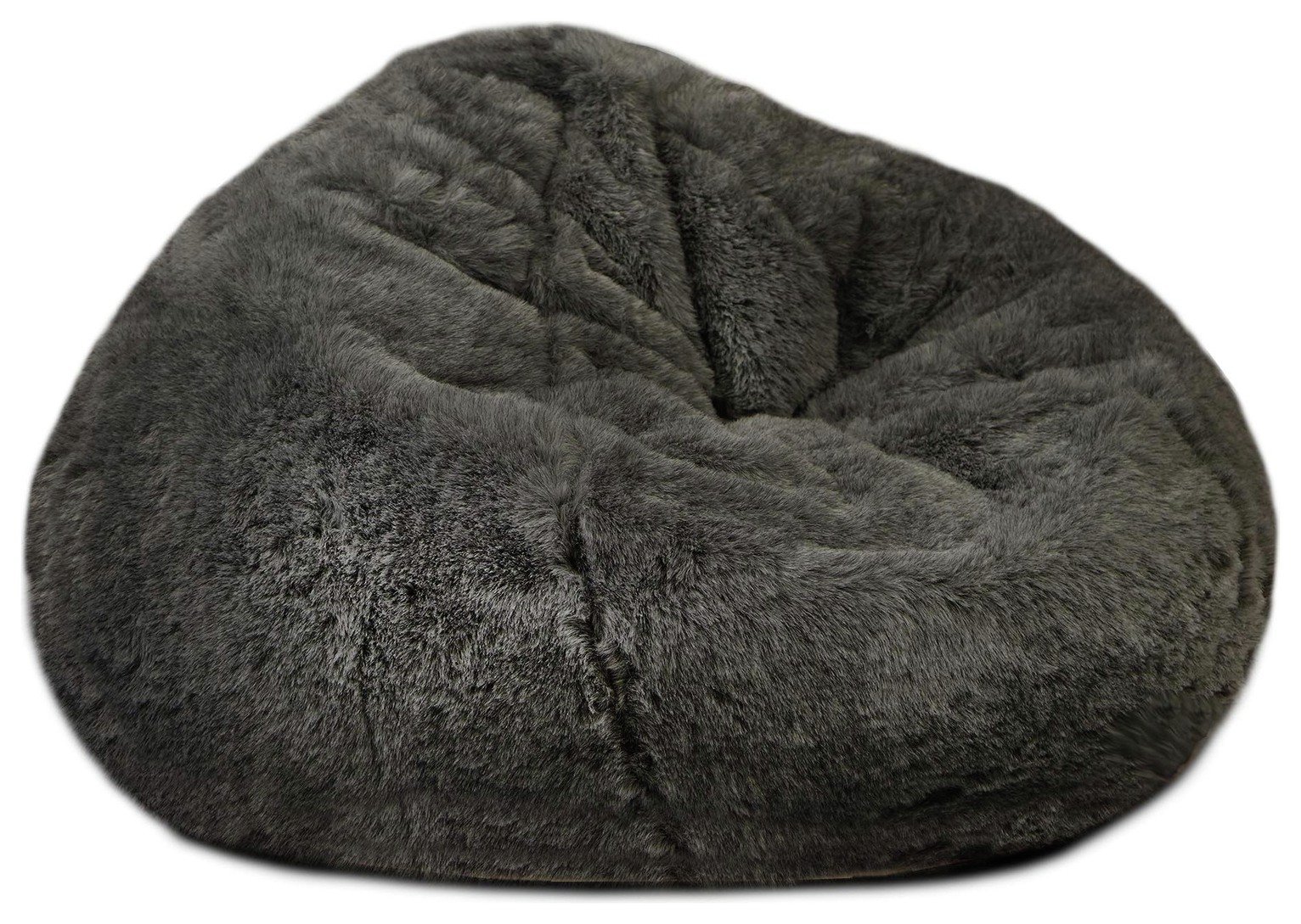 rucomfy Hygge Faux Fur Bean Bag - Slate Grey