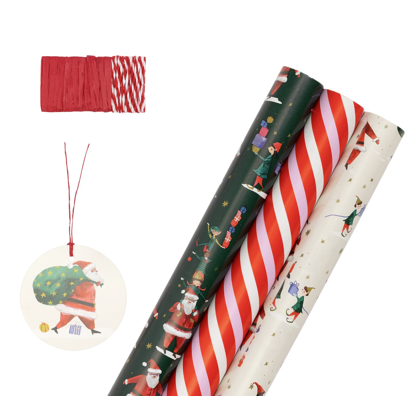 Argos Home 3 Roll Santa & Co Wrapping Paper Set