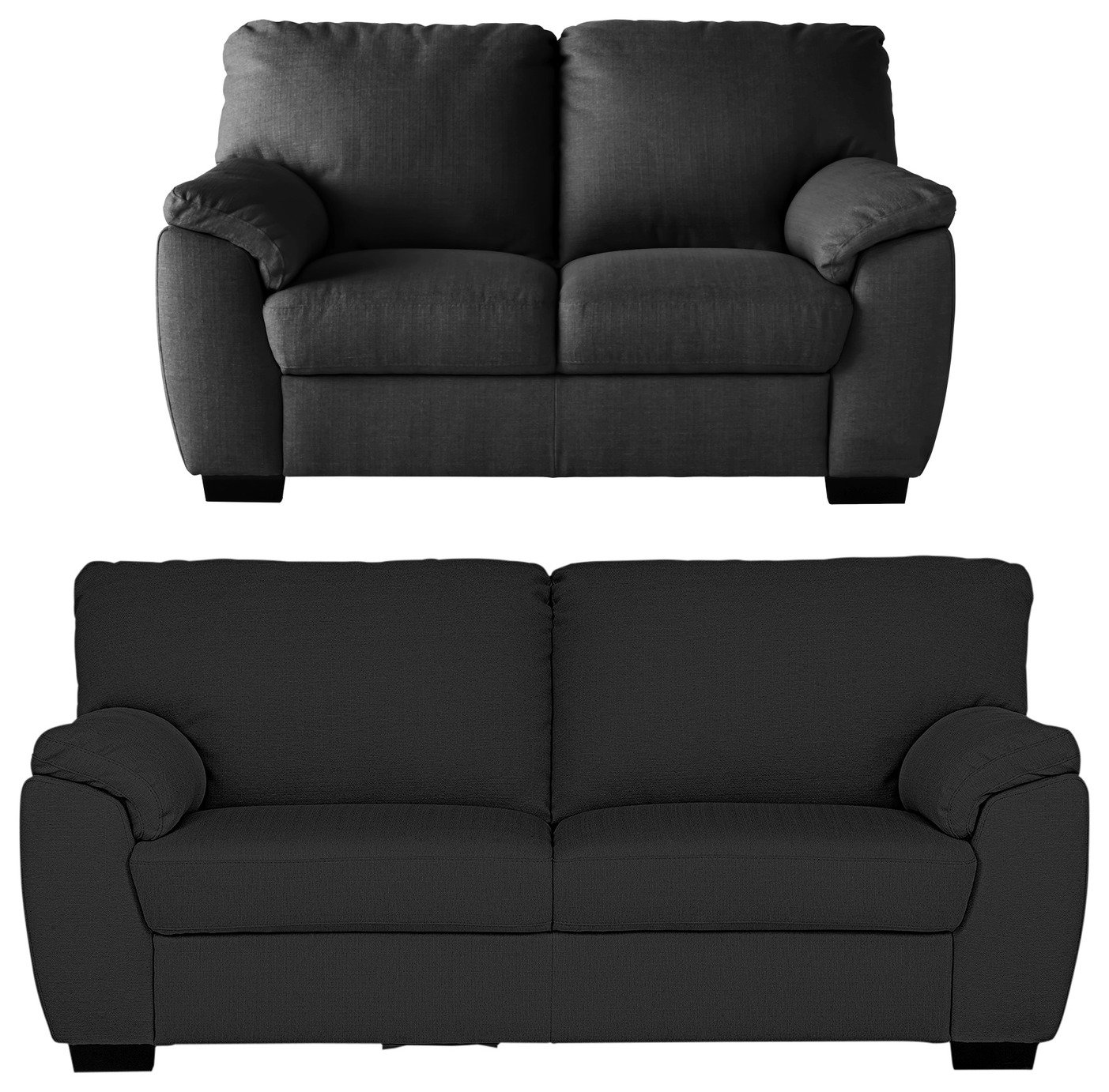 Argos Home Milano Fabric 2 Seater & 3 Seater Sofa-Charcoal