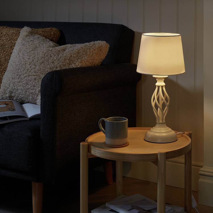 Argos Home Twist 42cm Metal Table Lamp - Cream 0
