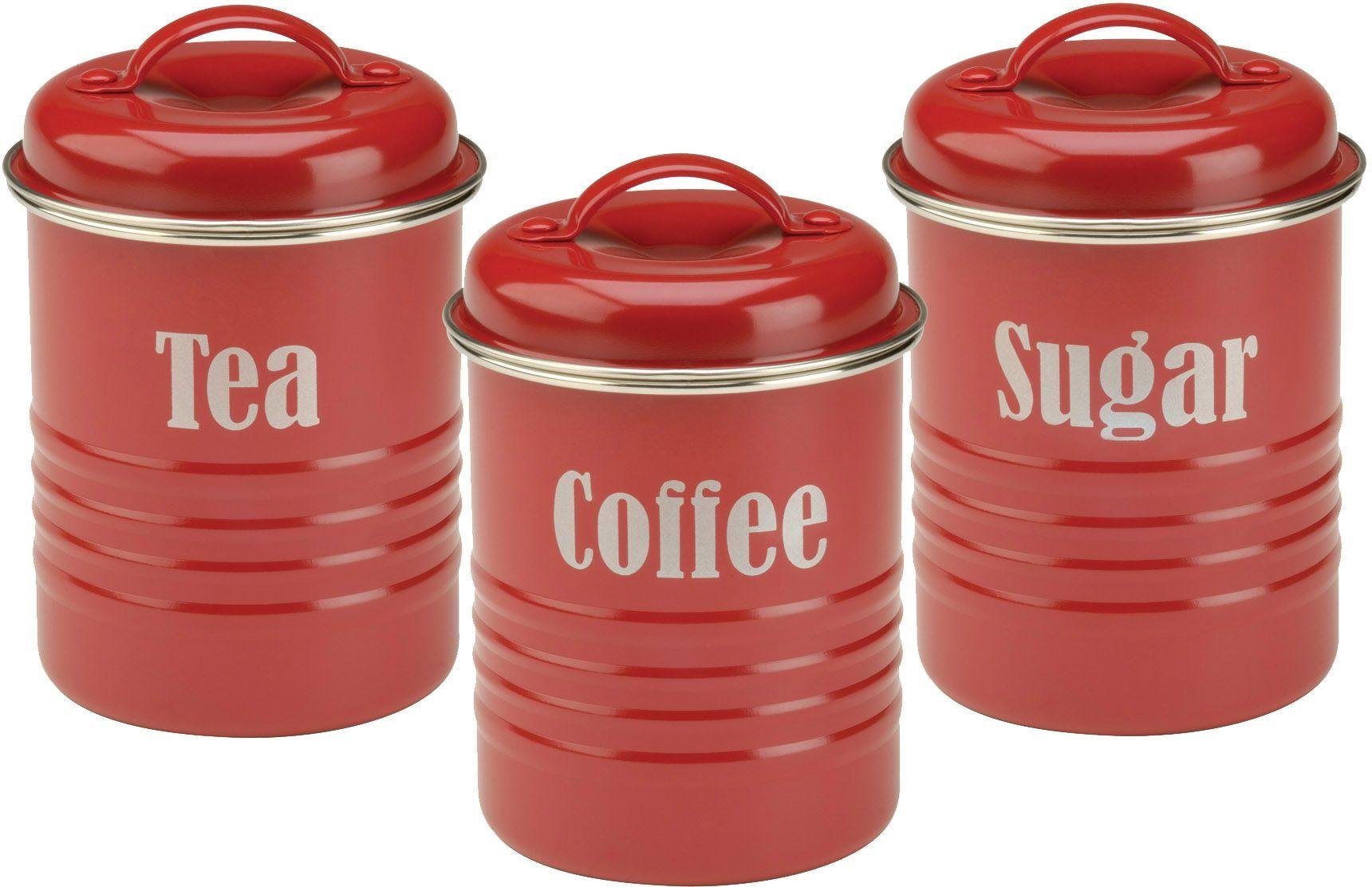 Typhoon Vintage Kitchen Set of 3 Storage Canisters - Red