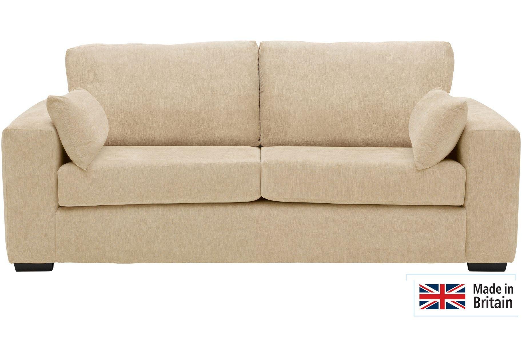 Argos Home Eton 3 Seater Fabric Sofa - Mink