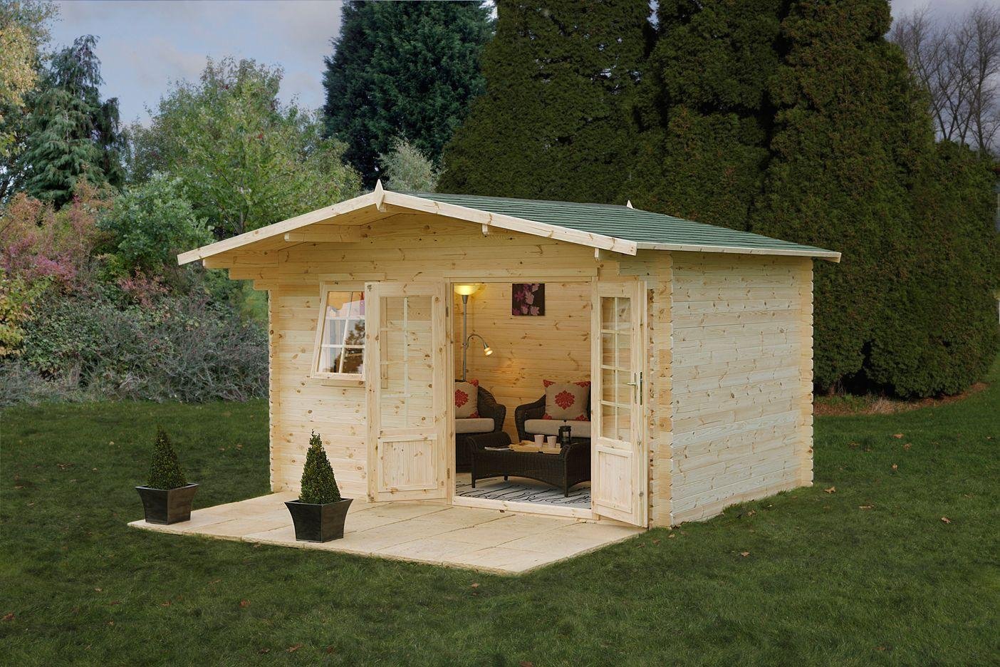 Forest Buxton Wooden Log Cabin - 14 x 12ft