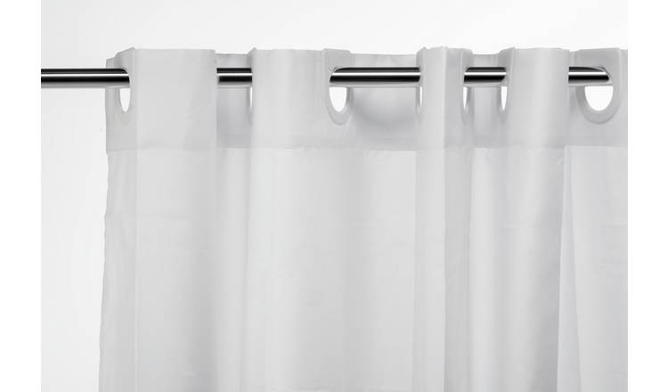 Croydex Hookless Shower Curtain Plain - White.
