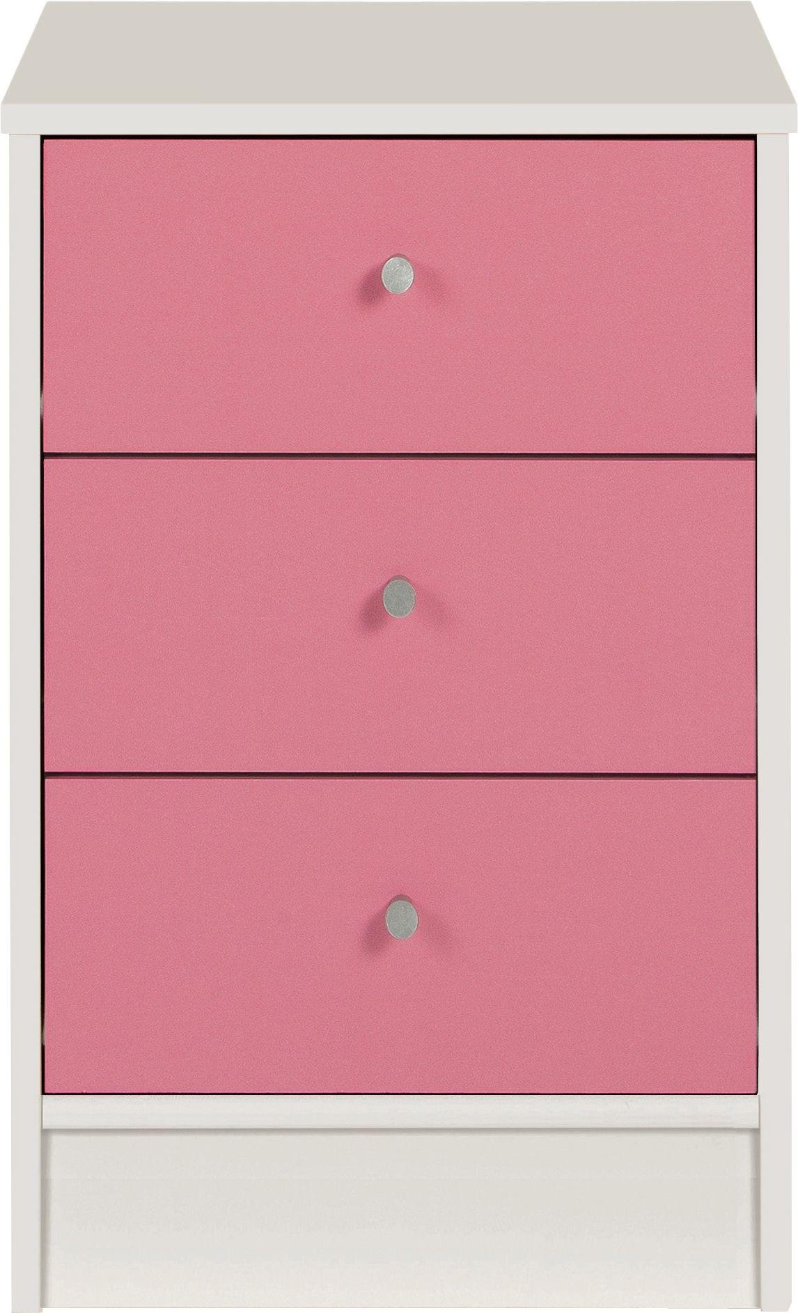 Argos Home Malibu Pink & White 3 Drawer Bedside Chest