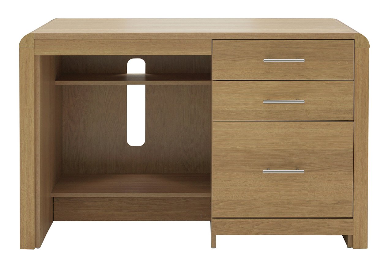 Argos Home Elford 3 Drawer Office Desk - Oak Effect