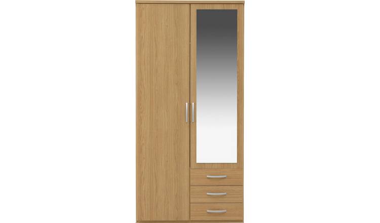 Buy Argos Home New Hallingford 2 Dr 3 Drw Mirror Wardrobe Oak Wardrobes Argos