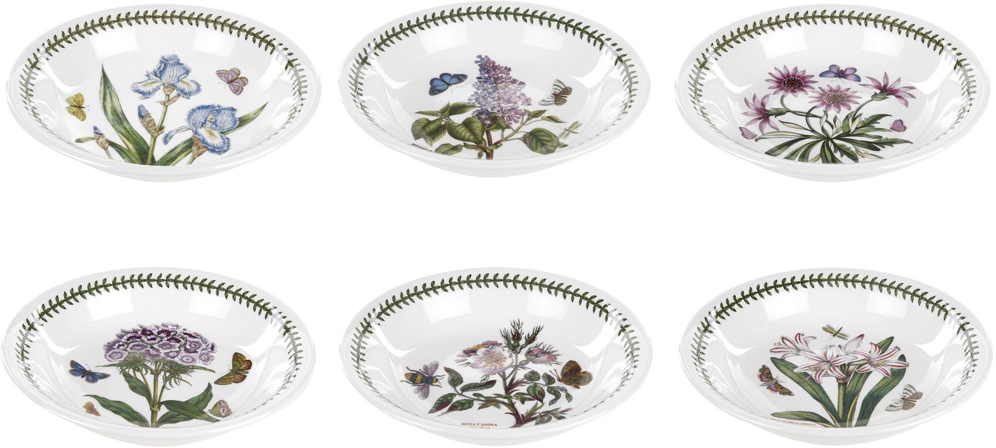 Portmeirion Botanic Garden Set of 6 Ceramic Pasta Bowls