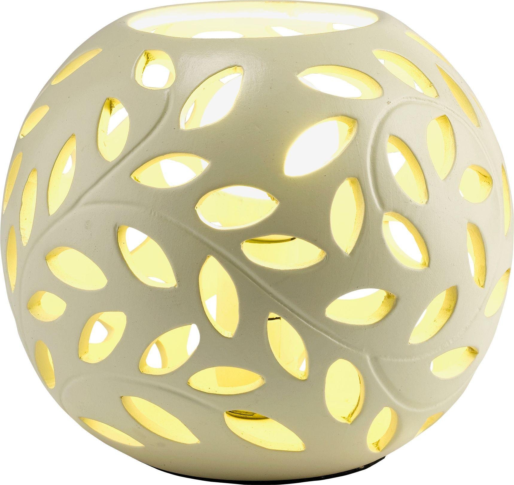 Argos Home Rowan Leaves Ceramic Table Lamp - Cream