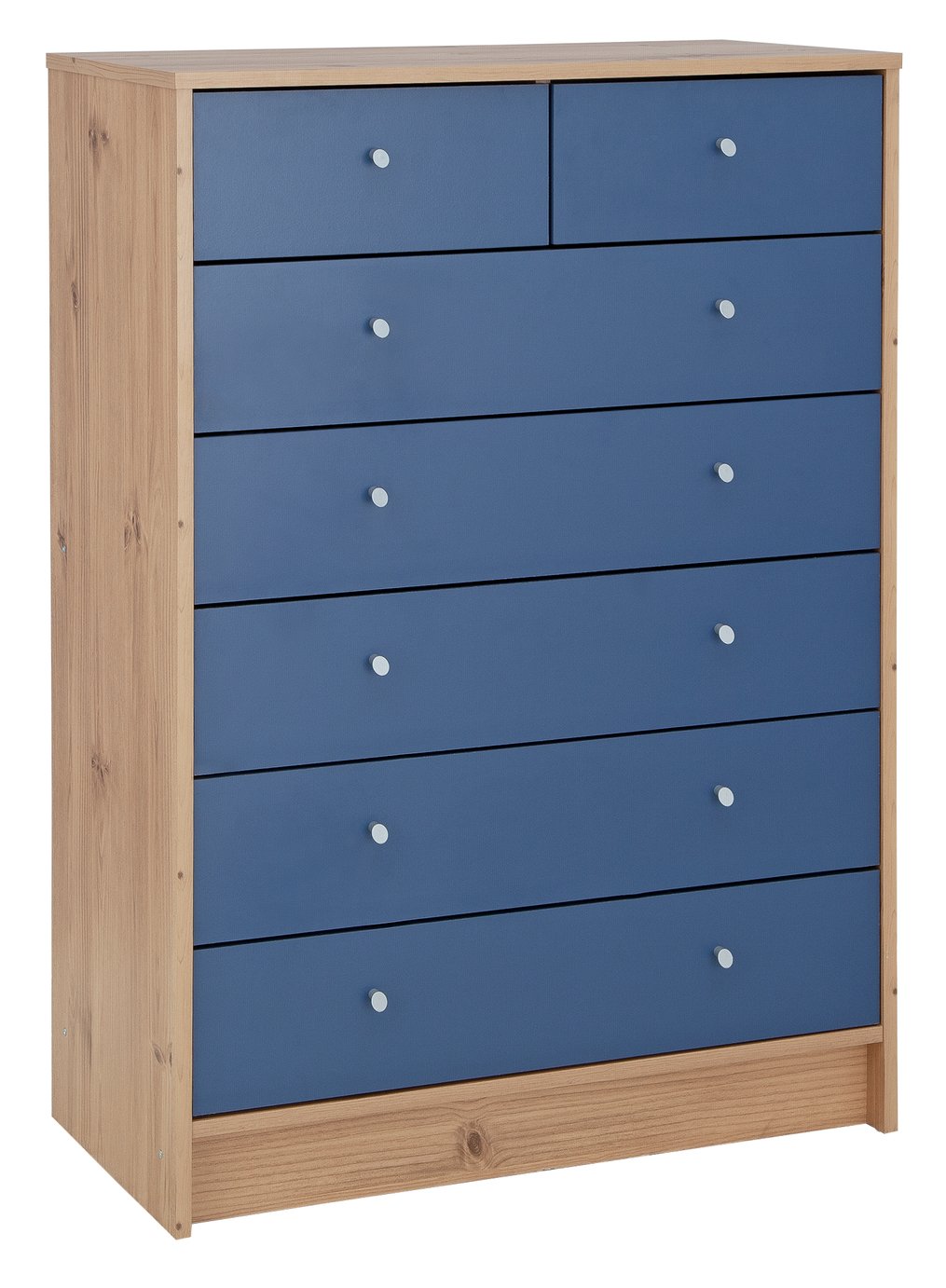 Argos Home Malibu Blue & Pine 5+2 Chest of Drawers