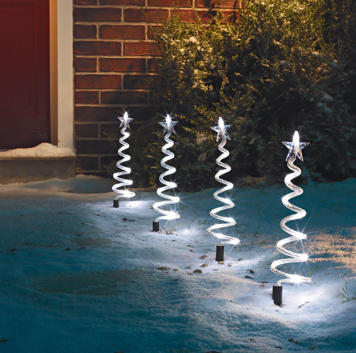 Argos Home Set of 4 Christmas Tree Path Finder Lights White (2698836