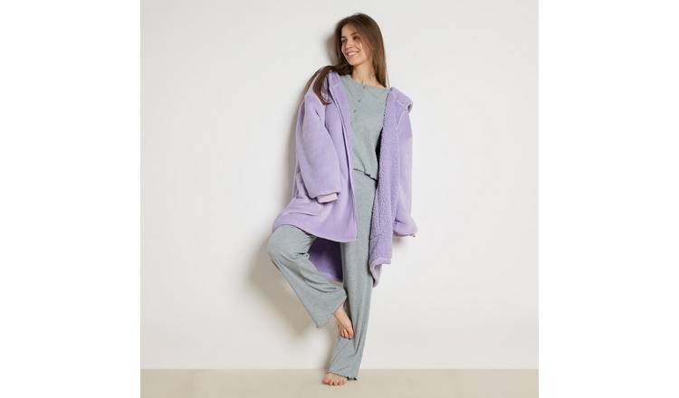 OHS Plain Zipper Hoodie Blanket - One Size - Lilac