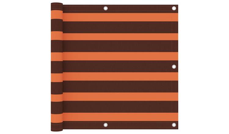 Walplus Polyester Oxford Balcony Screen - Orange and Brown - 90 x 300 cm
