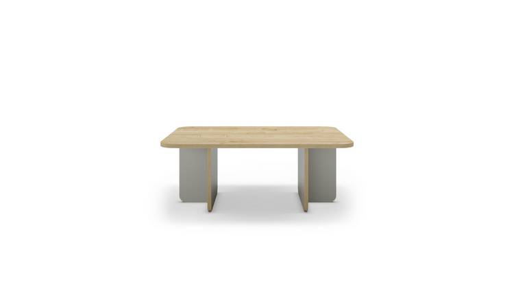 Decortie Hillary Melamine Particleboard Coffee Table - Oak, Ash Green
