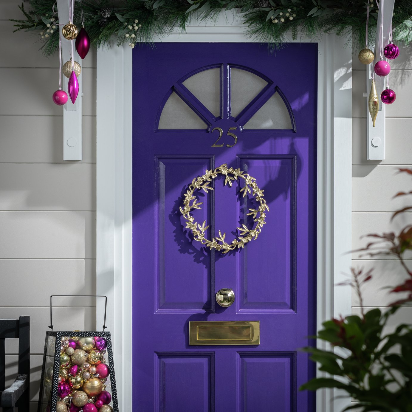 Habitat Gold Metal Floral Christmas Wreath