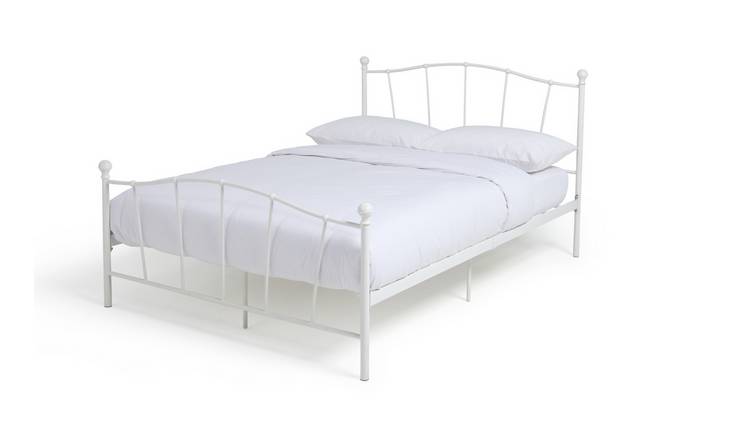 Argos Home Fleur Kingsize Metal Bed Frame - White