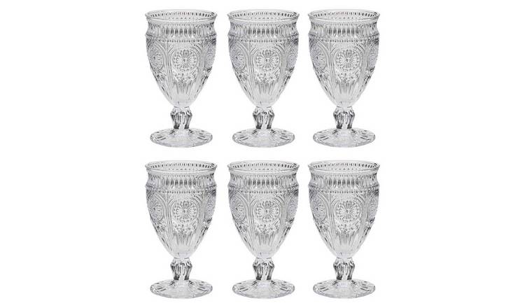 Dibor Set of 6 Palmas 350ml Glass Wine Glasses - Clear