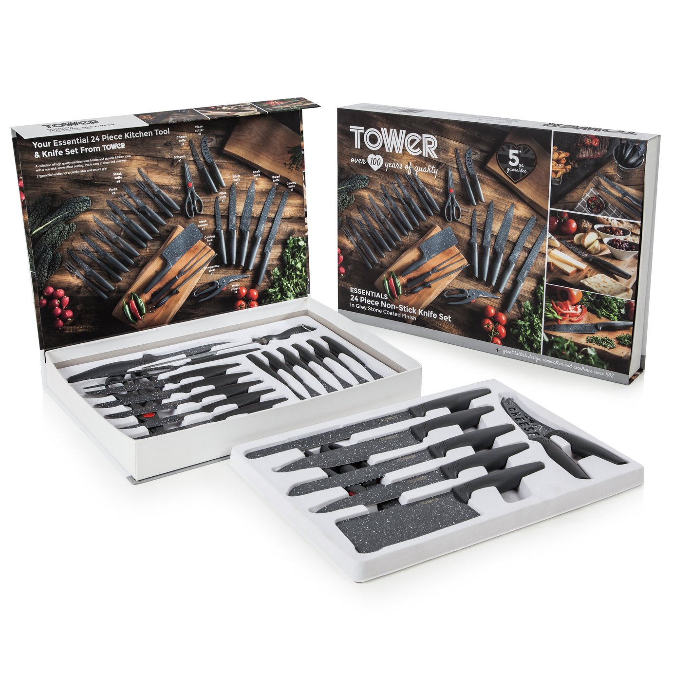 Tower 24 Piece Stone Coated Knife Set Review