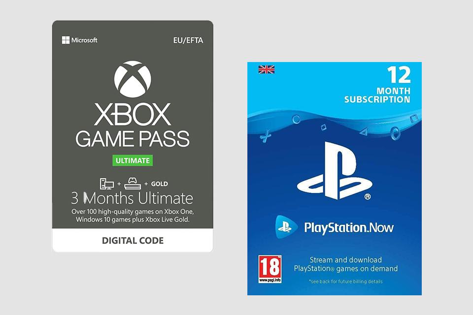 Digital downloads for Xbox Game Pass and PlayStation Now.
