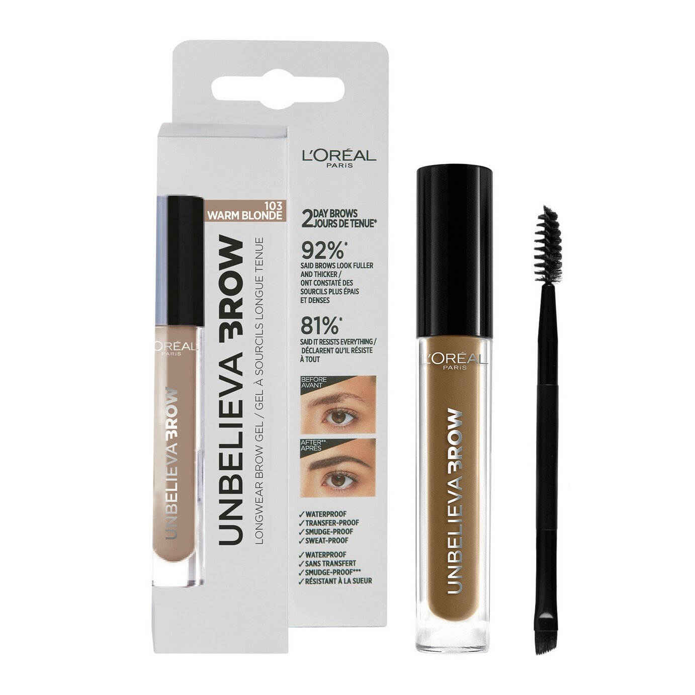 L'Oreal Paris Unbelieva Eyebrow Gel - Warm Blonde