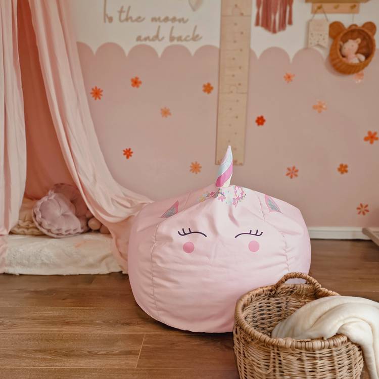 rucomfy Kids 3D Unicorn Bean Bag 0