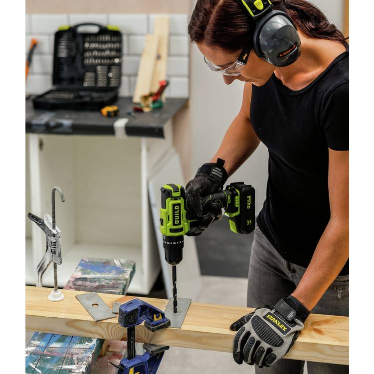 Guild 18V Cordless Impact Drill with 100 Accessories - 2.0AH 0