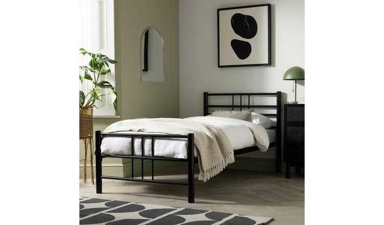 Argos white store metal bed