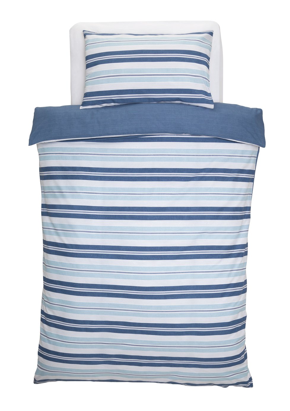 Argos Home Light Blue Striped Bedding Set Review