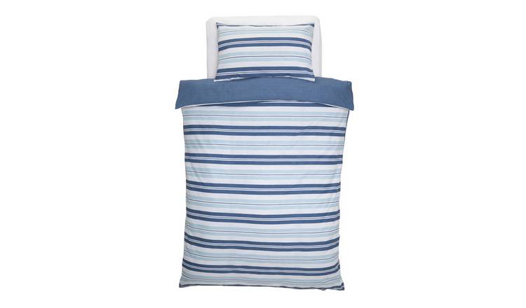 Buy Argos Home Light Blue Striped Bedding Set Duvet Cover Sets